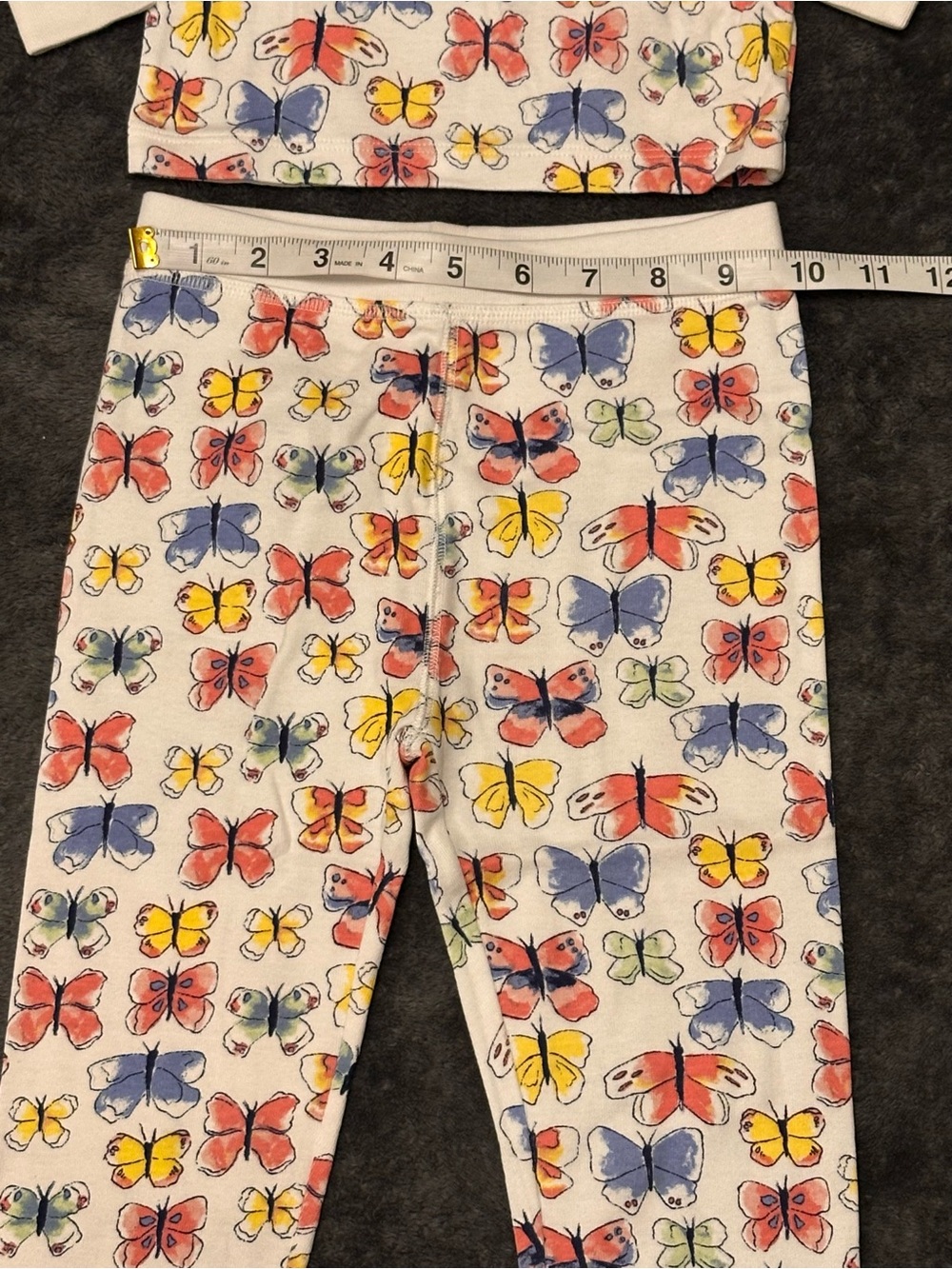 🆕 J. Crew White Butterfly Print Kids Cotton Pajama Set - Picture 6 of 10
